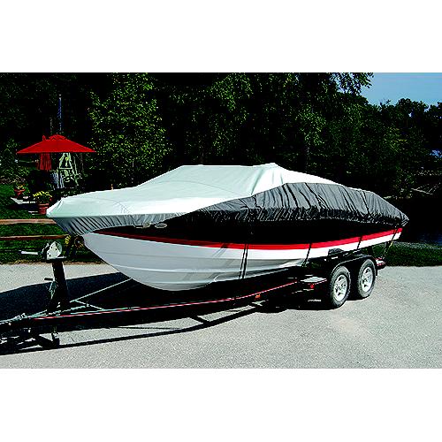 Taylor Heavy Duty Polyester Two-Tone Color Fabric Boatguard Eclipse Boat Cover With Storage Bag, Tie-Down Straps And Support Pole - 70908 - 32-70908F1