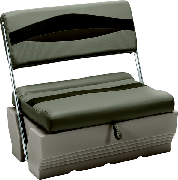Wise BM11521749 Premier Pontoon Furniture Flip Flop Seat w/Base, Mocha Java/ Mushroom/Cafe - BM1152-1749 - 144-BM11521749F1