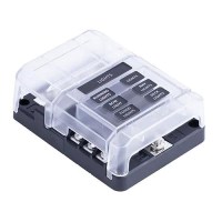 Sierra Fs40830 408 Series Fuse Block W/Bus Bar & Cover, 6-Gang - Fs40830 - 11-Fs40830F1