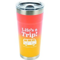 Camco 53318 Life'S A Trip Tumbler, 20 Oz., Orange/Yellow - 53318 - 17-53318F1