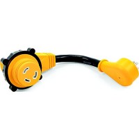 Camco 55636 90° Powergrip Locking Dogbone Adapter, 15A To 30A - 55636 - 17-55636F1