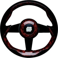 Uflex Grimanibrb Grimani Steering Wheel, Burlwood W/Black Spokes - Grimani Br/B - 216-Grimanibrbf1