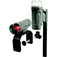 Attwood 141907 C-Clamp Mount Portable Led Nav Light Kit W/Threaded Pole, Marine Gray - 23-141907 - 23-141907F1