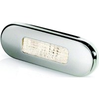 Hella 980869401 Oblong Led Surface Mount Courtesy Lamp, Warm White Leds W/Ss Rim - 980869401 - 265-980869401F1