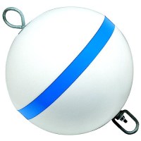 Taylor Traditional Sur-Moor Mooring Buoy - White With Blue Reflective Striping - 22170 - 32-22170F1