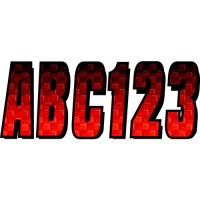 Hardline Series 300 Registration Kit, Carbon Fiber With Block Font And Top To Bottom Color Gradations (Includes 4 Sets Of 3