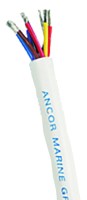 Ancor 158025 Marine Grade® Tinned Copper White Flat Signal Cable, 20/8 Awg, 250', Bk/Rd/Gn/Bl/Bn/Or/Vi/Yl - 158025 - 639-158025F1