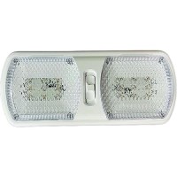 Led Light 12V Pancake Double Eurostyle 4.75 X11 W/Switch 2 Wire, .38A, Wht - L805 - 350-L805F1
