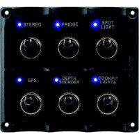 Seadog 424636-1 Water Resistant Toggle Switch Panel W/6 Switches - 424636-1 - 354-4246361F1