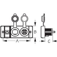 Seadog 426506-1 Double Usb & Power Socket Panel W/Breaker Switch - 426506-1 - 354-4265061F1