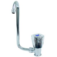 Scandvik 10056 Chrome Plated Brass Folding Cold Water Tap With Clear Acrylic Knob - 10056P - 390-10056Pf1
