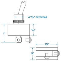 Seachoice 2-Position Heavy Duty Toggle Switch, Off/Momentary On - 12151 - 50-12151F1