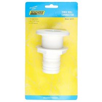 Seachoice Thru-Hull Connector W/ Broad Flange, White Finish, 1.5 In. - 50-18111 - 50-18111F1