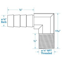 Seachoice 20851 90 Degree Brass Fuel Elbow - 50-20851 - 50-20851F1