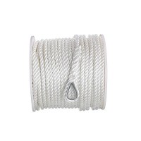 Seachoice 40781 3-Strand Twisted Nylon Anchor Line - White, 1/2