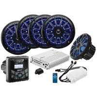 Seachoice 72124 In-Dash Audio Package, Square Gauge, Black, Speakers, 2 Pr - 72124 - 50-72124F1