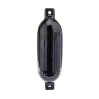 Seachoice 79061 Twin Eye Ribbed Fender, Black, 6.5 X 23