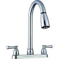 Dura Faucet Dfpk350Lsn Non-Metallic Dual Lever Pull-Down Kitchen Faucet, Satin Nickel - Df-Pk350L-Sn - 621-Dfpk350Lsnf1