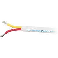 Ancor Marine Grade 126710 Tinned Duplex Safety Cable Red And Yellow With White Jacket, 16/2 Flat, 100' - 126710 - 639-126710F1
