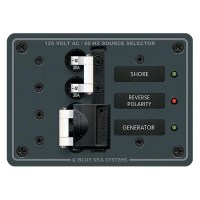 Blue Sea Systems Traditional Metal Circuit Breaker Panel - 120V Ac Toggle Source Selector - 8032-Bss - 661-8032F1