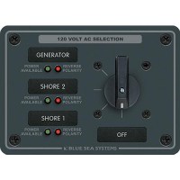 Blue Sea Systems 8366 Ac Rotary Switch Panel 30 Amp 3 Positions + Off, 2 Pole - 8366-Bss - 661-8366F1