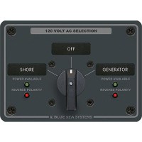 Blue Sea Systems 8367 Ac Rotary Switch Panel 30 Amp 2 Positions + Off, 2 Pole - 8367-Bss - 661-8367F1