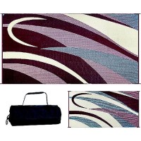 Ming'S Mark Reversible Mat, Graphic Burgundy/Beige, 8' X 16' - Gb5-Burg/Blk - 672-Gb5Burgblkf1