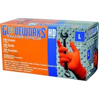 Heavy Duty Orange Nitrile Gloves, Large, 100/Bx - Gwon46100 - 674-Gwon46100 Superseded By: 991-66473F1