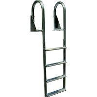Dock Edge De2123F Aluminum Flip Up Wide Step Ladder, 3-Step - De2123F - 686-De2123Ff1