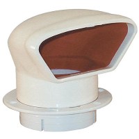 Marinco Snap-In Deluxe Low Profile Pvc Cowl Vent, White With Bright Red Interior (Includes White Snap-In Deck Plate And Cover) - N10863 - 69-N10863F1