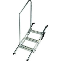 Lippert 2023024500 Victory Step® Toy Hauler & Rv Patio Steps With Entry Assist Handrail - Triple, 3 - 2023024500 - 804-2023024500F1