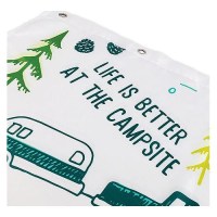 Camco 53245 Rv Shower Curtain , White W/Map Design, 68
