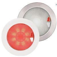 Hella 980630102 Euroled® 150 Round Touch Lamp, Warm White/Red W/Polished Stainless Steel Rim - 980630102 - 265-980630102 Superseded By: 265-980630101F1
