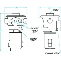 Groco 970150012 Hydromatic Self Cleaning Sea Chest And Strainer, Ports: 1/1/2