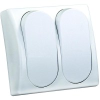 Jr Products 13585 White Double Modular On/Off Rv Switch With Bezel - 13585 - 342-13585F1