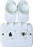 JR Products 543-A-2-A Polar White RV Phone/Cable Plate - 543-A-2-A - 342-543A2AF1