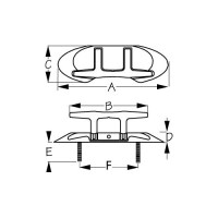 Seadog 041404 Folding Stud Mount Cleat | Investment Cast 316 Stainless Steel - 041404-1 - 354-0414041F1