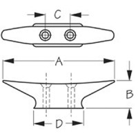 Sea-Dog 0421041 Closed Base Brass Cleat, 4