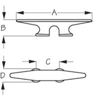 Sea-Dog 046046 Weldable Aluminum Cleat, 6