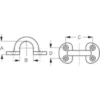 Sea-Dog 0812801 Pad Eye, 1 Pr. - 081280-1 - 354-0812801F1
