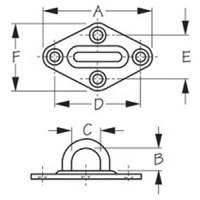 Sea-Dog 089601 Diamond Eye Plate, 2-5/16