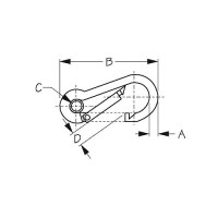 Snap Hook-Ss W/Eye 1/4 X 2-3/8 - 151565-1 - 354-1515651F1