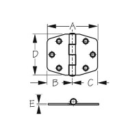 Sea-Dog 2018011 Locker Hinge, 2-7/8