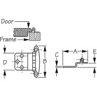 Sea-Dog 2019161 Semi-Concealed Stainless Hinges, Pr. - 201916-1 - 354-2019161F1