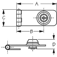 Sea-Dog 2211501 Stainless Locking Hasp, 3-1/8