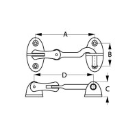 Seadog 222090 Gooseneck Hook & Swivel, Chrome/Brass, 5-5/8