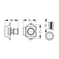 Sea-Dog 2243001 Push Button Rim Latch, Chrome Brass - 224300-1 - 354-2243001F1