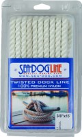 Sea Dog Premium Twisted Three-Strand Nylon Dock Line - 301112025WH-1 - 354-301112025WH1F1