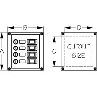 Sea-Dog 4240101 4-Gang Vertical Rocker Switch Fuse Panel - 424010-1 - 354-4240101F1