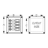 Seadog 424116 Splash Gard Vertical 6 Gang Rocker Switch Panel, 6-1/2